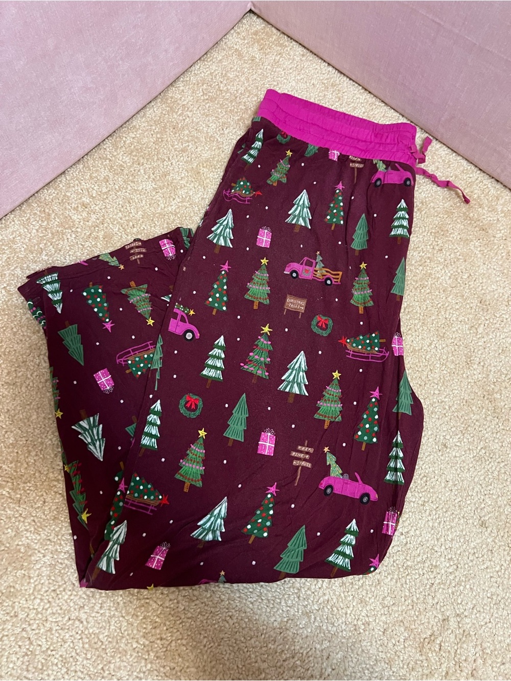 Little Sleepies Cranberry Tree Traffic Men’s Pajama Bottoms | XXL | Retired